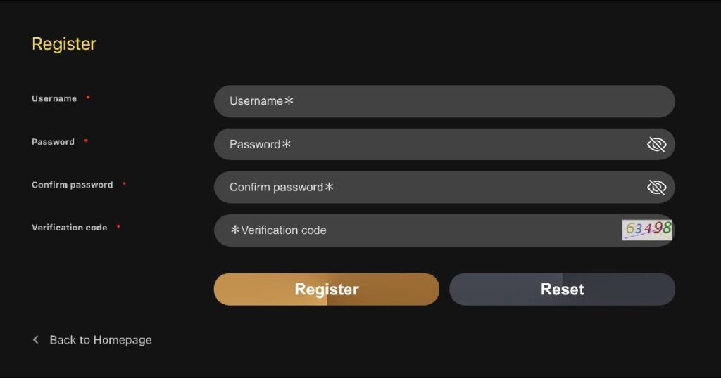 Registration form preview